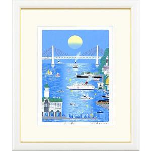 【シルクスクリーン版画】吉岡浩太郎　ホワイトクリスマス　額付き 吉岡浩太郎『ホワイトクリスマス （B）』シルクスクリーン 【絵画 額