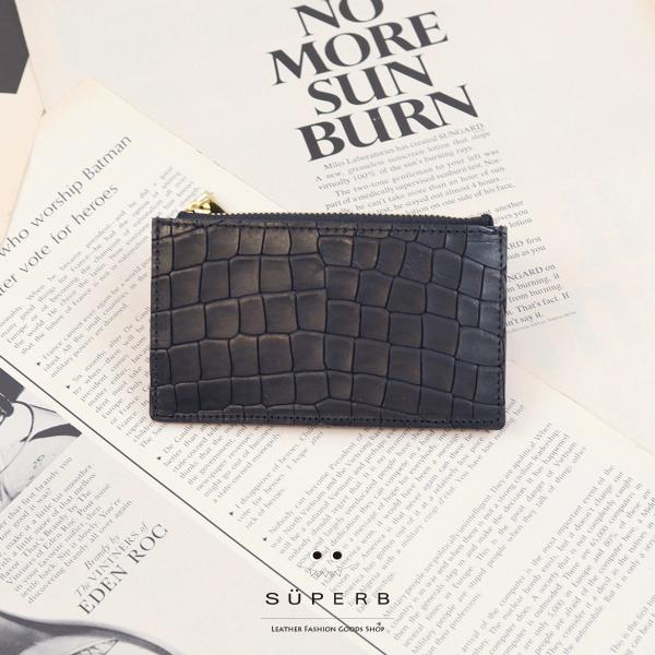 【カットクロコフラグメントケース/全3色】身軽に時短決済♪高級感のある最薄/最軽量のスマート財布/ミ...