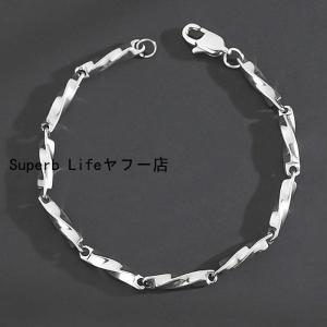 メンズ ブレスレット チェーン 細め シンプル...の詳細画像2