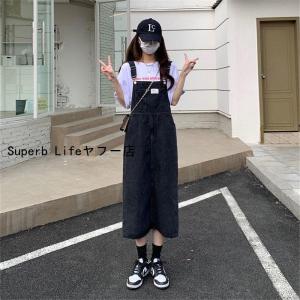 サロペットスカート レディース デニム ワンピ...の詳細画像1