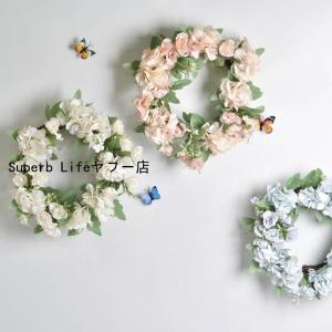 フラワーリース 造花 大きい 36cm バラ ...の詳細画像1