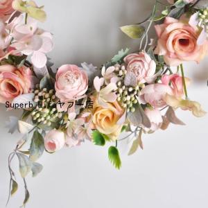 フラワーリース 造花 大きい 36cm バラ ...の詳細画像3