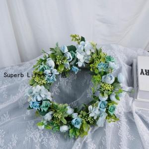 フラワーリース 造花 大きい 36cm バラ ...の詳細画像5