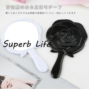 手鏡 鏡 化粧鏡 手持ち ハンドミラー ローズ...の詳細画像2
