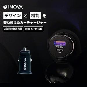 INOVA イノバ USB 2ポート カーチャージャー PD Kersee mini カーシー ミニ ブラック 12/24V両対応 シガーソケット｜superbproducts
