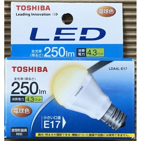 東芝 LED電球 LDA4L-E17 電球色 E17口金 ミニクリプトン形