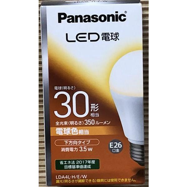 パナソニック LED電球 LDA4L-H/E/W E26口金 電球30W形相当 電球色相当(3.5W...
