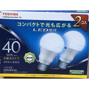 東芝 LED電球 2コ入 40W形 E26 昼白色 密閉形器具対応 LDA4N-G-K/40W-2P