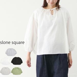 【全品10％offクーポン配布中】 slone square 38043 スロンスクエア 東炊きローンパイピングリボン付きブラウス｜supereasy-japan