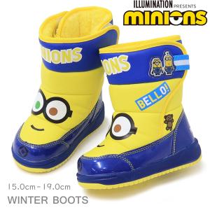 ミニオンズ ブーツ キッズ スノーブーツ 男の子 雪遊び 防水 防寒 撥水 スパイク付き minions 30103｜superfoot