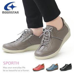 ムーンスター スポルス スニーカー 日本製 撥水 幅広 4E レディース