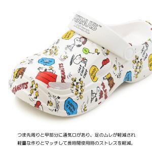 スヌーピー サンダル レディース 厚底 クロッ...の詳細画像3