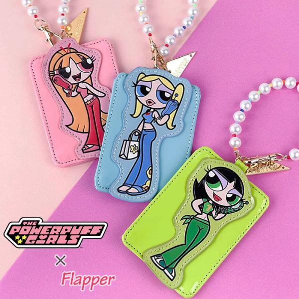 パワーパフガールズ パスケース 定期入れ グッズ FLAPPER フラッパー レディース ストラップ...