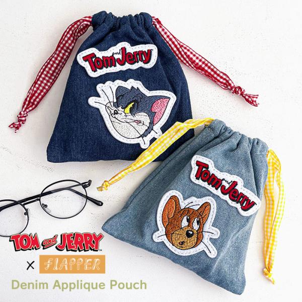 トムとジェリー グッズ ポーチ トムジェリ キャラクター FLAPPER フラッパー デニム アップ...