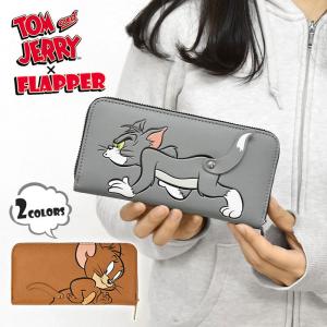 長財布 財布 レディース おしゃれ グッズ/FLAPPER フラッパー/トムとジェリー しっぽ ラウンドファスナー
