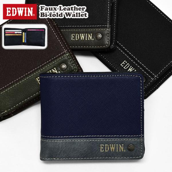 EDWIN エドウィン キッズ 二つ折り財布 財布 メンズ  2つ折りウォレット 小学生 高校生 大...
