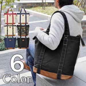 トートバッグ メンズ おしゃれ 大きめ A4 キャンバス ステッチ 2way