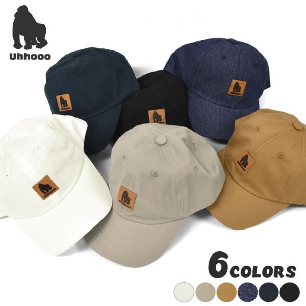 キャップ 帽子 レディース おしゃれ コットン ゴリラ シルエット 型押し ローキャップ