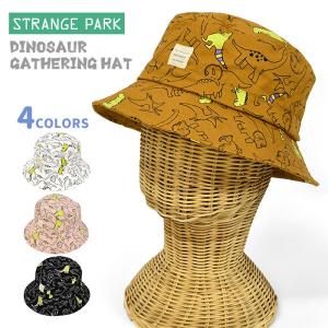 バケットハット ハット 帽子 レディース メンズ おしゃれ オシャレ キャンプ ゴルフ Strange Park ストレンジパーク コットン 恐竜 総柄 恐竜柄 ダイナソー｜superfrog