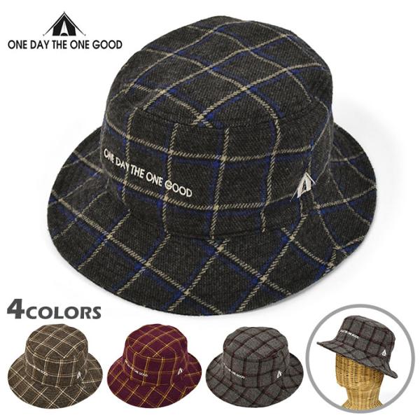 ウール チェック柄 バケットハット ハット 帽子 メンズ レディース おしゃれ 秋 冬 冬用 秋冬 ...