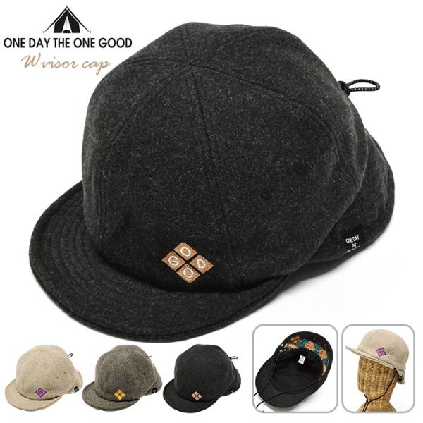 メルトン ダブルバイザー キャップ メンズ 帽子 おしゃれ フェス キャンプ アウトドア フェス 登...