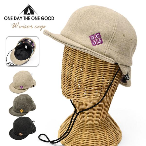 メルトン ダブルバイザー キャップ レディース 帽子 おしゃれ フェス キャンプ アウトドア フェス...