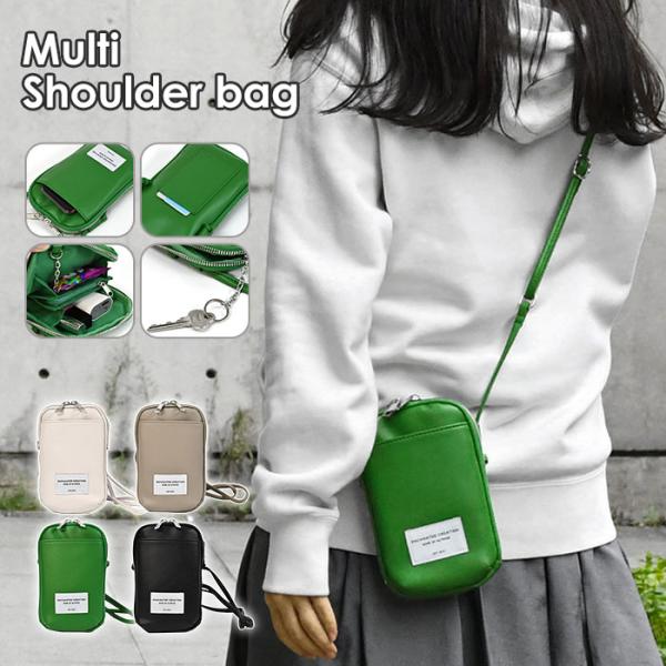 スマホポーチ スマホショルダーバッグ スマホポシェット フェイクレザー ミニショルダーバッグ ショル...