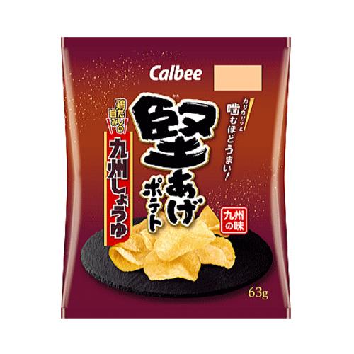 カルビー　堅あげポテト 九州しょうゆ　63ｇｘ12袋 スナック菓子 ポテチ ポテトチップス 送料無料...