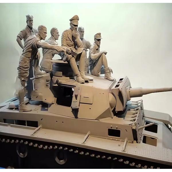 送料無料 1/16 ドイツ軍 ロンメル将軍と部下達 6体セット a91-a96 未塗装＆未組み立て ...