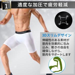 スポーツタイツ メンズ スパッツ ショート ハ...の詳細画像5