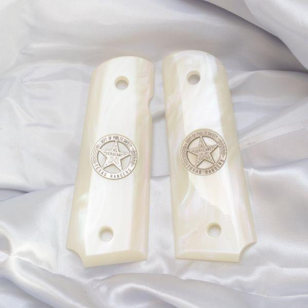 45AUTOテキサスレンジャーホワイトパールグリップ(マルイ/KSC/MZ/MKKetc) [CAR...