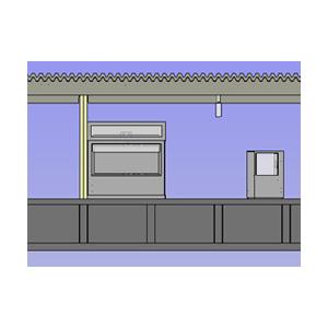 島式ホーム(都市型)売店・照明付延長部 [4278] : スーパーラジコン