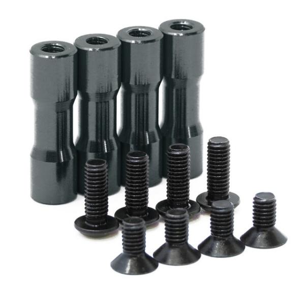 RDXサイドデッキ用ラウンドシェイプアルミポストセット(black/20mm/4pcs) [0695...