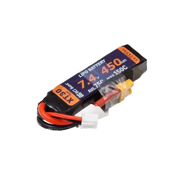 LiPo7.4V450mAh75C-150C(XT30) [DCI-75C-450-3S1P-XT3...