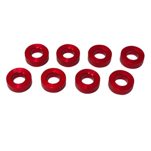 軽量アルミセッティングスペーサー レッド M3用 厚さ2.5mm [TP-43125]