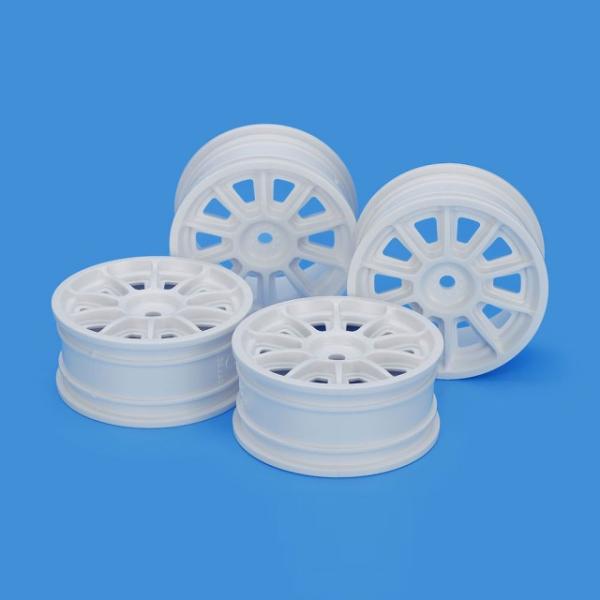 TH10本スポークホイール4本(ホワイト)(24mm幅・オフセット0) [OP-2067]