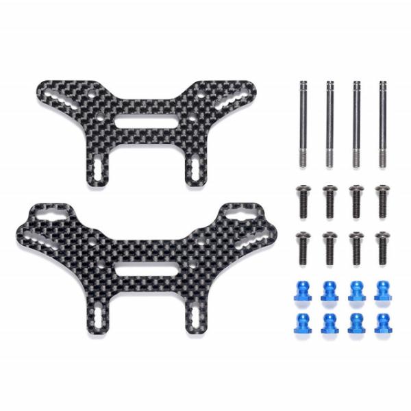 XV-02 ショートカーボンダンパーステーセット [OP-2076]