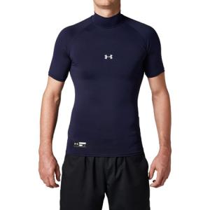 アンダーアーマー（UNDER ARMOUR）（メンズ）野球 アンダーシャツ 半袖 ヒートギア アーマーコンプレッション モック 1313256 MDN BB ネイビーの商品画像
