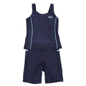 フィラ（FILA）（キッズ）めくれ防止タンキニ 125686NSA1 スクール水着 セパレート 女の子 ガールズ ワンピース UVカット｜supersportsxebio