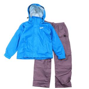 ロゴス ジュニア レインスーツ 上下 ブルー 28253 BLU レインウェア 防水 カッパ 合羽 雨具 アウトドア キャンプ レジャー 上下 登山