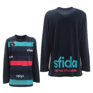 スフィーダ ジュニア 長袖昇華ロゴボーダープラクティスシャツ SA-20A12 NVYMLT