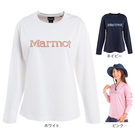 マーモット（Marmot）（レディース）フラワーズロゴ ホワイト TOWTJB92XB 長袖ティーシ...