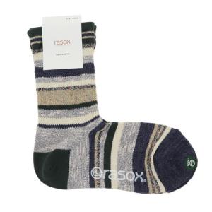 ラソックス（rasox）（メンズ、レディース）トレッキング ソックス 靴下 ネイティブボーダー・クルー CA220CR01-503｜SuperSportsXEBIO Yahoo!店