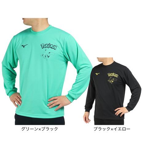 ミズノ（MIZUNO）（メンズ、レディース）バドミントンウェア ポケモン 長袖Tシャツ 72JA2P...