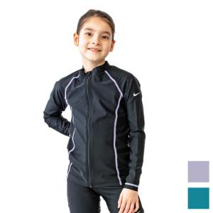 ナイキ（NIKE）（キッズ）スクール水着 ラッシュガード 長袖 フードなし 子供 女の子 ガールズ UVカット UPF50+ 紫外線対策 速乾 NIKE23SP 1991065｜SuperSportsXEBIO Yahoo!店