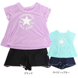 コンバース（CONVERSE）（キッズ）水着 セパレート Tシャツ付き3点セット ガールズ オンスク―ル 372183｜supersportsxebio