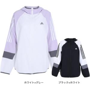 アディダス（adidas）（レディース）シーズナル スポーツウェア ルーズフィット カラーブロック フード付きクロスジャケット BUJ50-IA5202 IA5205