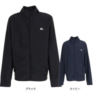 クイックシルバー（Quiksilver）（キッズ）スクール水着 ラッシュガード 長袖 フードなし 子供 UVカット UPF50+ COMP LOGO STAND ZIP 23SUKLY232601｜supersportsxebio