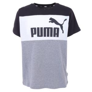 プーマ（PUMA）（キッズ）ボーイズ ESS+ カラーブロック 半袖 Tシャツ 672621 01 BLK