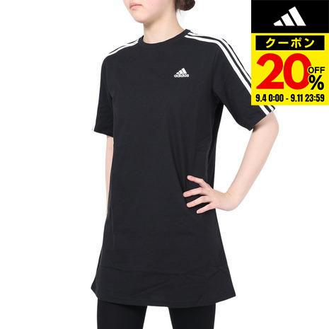 アディダス（adidas）（レディース）半袖Tシャツ レディース スリーストライプス ワンピース E...